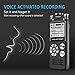 Digital Voice Activated Recorder, Yemenren 8GB Sound Audio Recorder Dictaphone for Lectures Meetings, USB, Rechargeable, Triple Microphone, Metal Casing