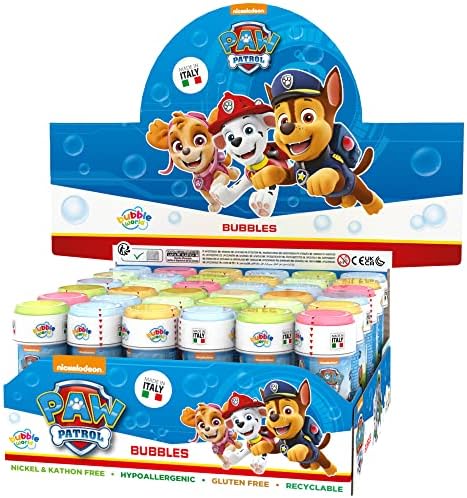 - Bolle Paw Patrol/Pat Patrouille - Bolle di Sapone - 60 Ml - 047709 - Bianco - Plastica - Licenza Ufficiale - Giocattolo per Bambini - Gioco all'aperto - A Partire dai 3 Anni