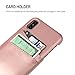 iPhone X Leather Card Case - SOWOKO iPhone X Wallet Case Slim, Credit Card Slots ID Holder Protective Phone Cover for Apple iPhone X 5.8 inch (Rose Gold)
