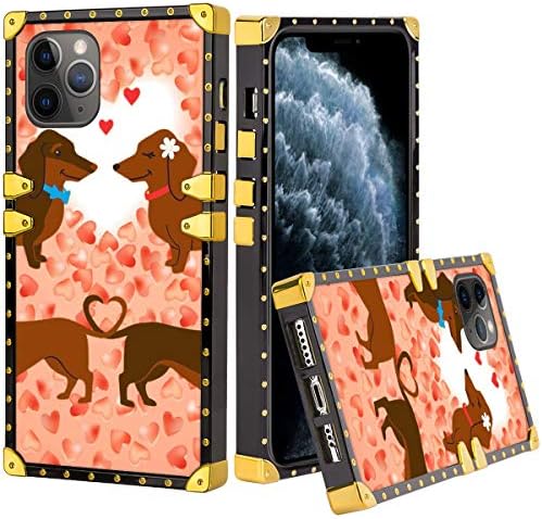 Love Sausage Dog Square Case Cover Fit for iPhone 11 Pro Max
