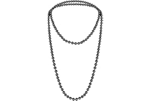KOSMOS-LI Fashion Faux Pearls Pendants 1920s Beads Cluster Long Pearl Necklace for Costume Party Jewelry 55"