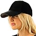 Soft Velvet Everyday Faux Leather Visor Baseball Adjustable Ball Cap Hat Black