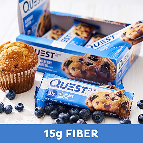 Quest Nutrition Blueberry Muffin Protein Bars, High Protein, Low Carb