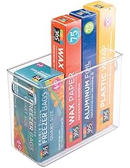 mDesign Tall Plastic Kitchen Pantry Cabinet, Refrigerator or Freezer Food Storage Bin with Handles - Organizer for Fruit, Yogurt, Snacks, Pasta - Food Safe, BPA Free - 10