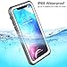 iPhone X Waterproof Case, Vapesoon Waterproof Shockproof Snowproof Clear Slim Armor Case for iPhone X (Grey-White/transperant) (Gray/White)