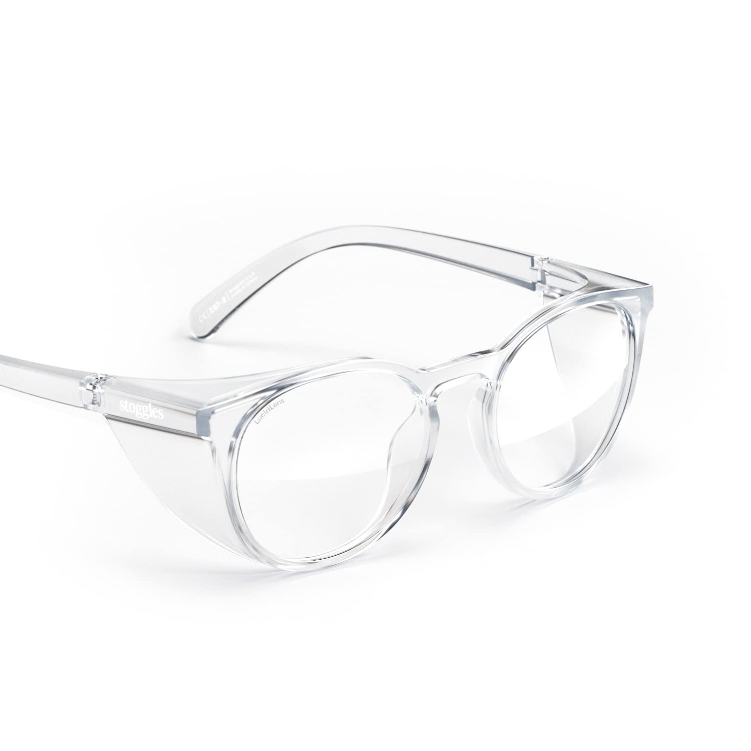 Photo 1 of Stoggles Round Z87.1 Certified Polycarbonate Safety Glasses, Scratch & Shatter-Proof, Blue-Light & UV Blocking Lens, Top & Side Shields, Anti-Fog Dip Coated, Durable, Protective & Stylish Eyewear