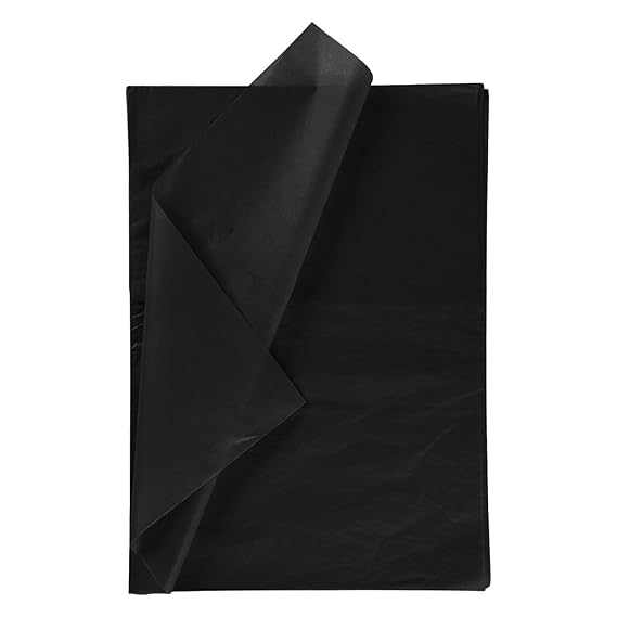 RUSPEPA Geschenkpapier Seidenpapier - Schwarzes Seidenpapier Für Heimwerker, Packbeutel - 50 X 75 Cm -25 Blatt