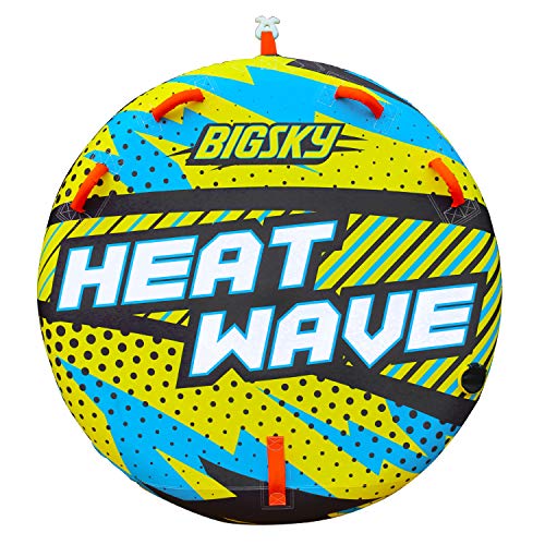 Big Sky Heat Wave Towable, Inflatable Water Tube for 2 -Roomy, Durable Boating Tubes for Lake, Beach, River, Snow -Watersports Towables -Quick Inflation and Deflation -Two Person Boat Toys and Floats