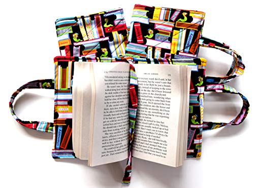 Bookworm Books Quilted Romance,SNUG Small Book Cover with Attached Bookmark,Carry Handles,for book up to 6.5" x 4.25" x 1.5"