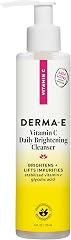 DERMA E Vitamin C Daily Brightening Cleanser, 6 Fl Oz Hydrating Face Wash | Brightening facial cleanser fades dark spots, gen