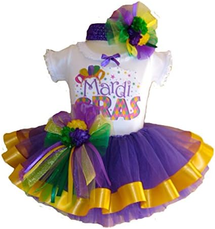 Southern Wrag Company USA Baby Girls Mardi Gras Tutu Set Party Design (18 Months)