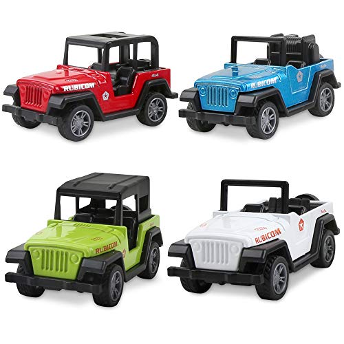 Jeep Toys Pull Back Vehicles, Jeep Toy Model Vehicles Toy Gifts for Baby Toddler Boys Girls, 4 Pieces Gift Pack（Color Picks at Random）