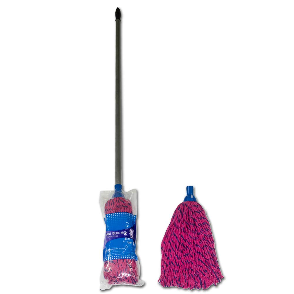 HTIPL Fast Clean Smart Deck Round Wet Floor Mop (Bleached Cotton, 200 GM) Amazon.in Home