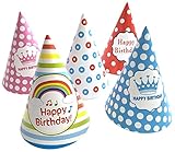 25 pcs Birthday Party Hat(Includes 5 Different Patterns)