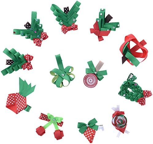 Miyoyo 12pcs Baby's Girl's Infants Grosgrain Hair Bow Clips Barrettes Th12