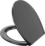 Pipishell Soft Close Toilet Seat with Quick Release, O Shape, Black view 9