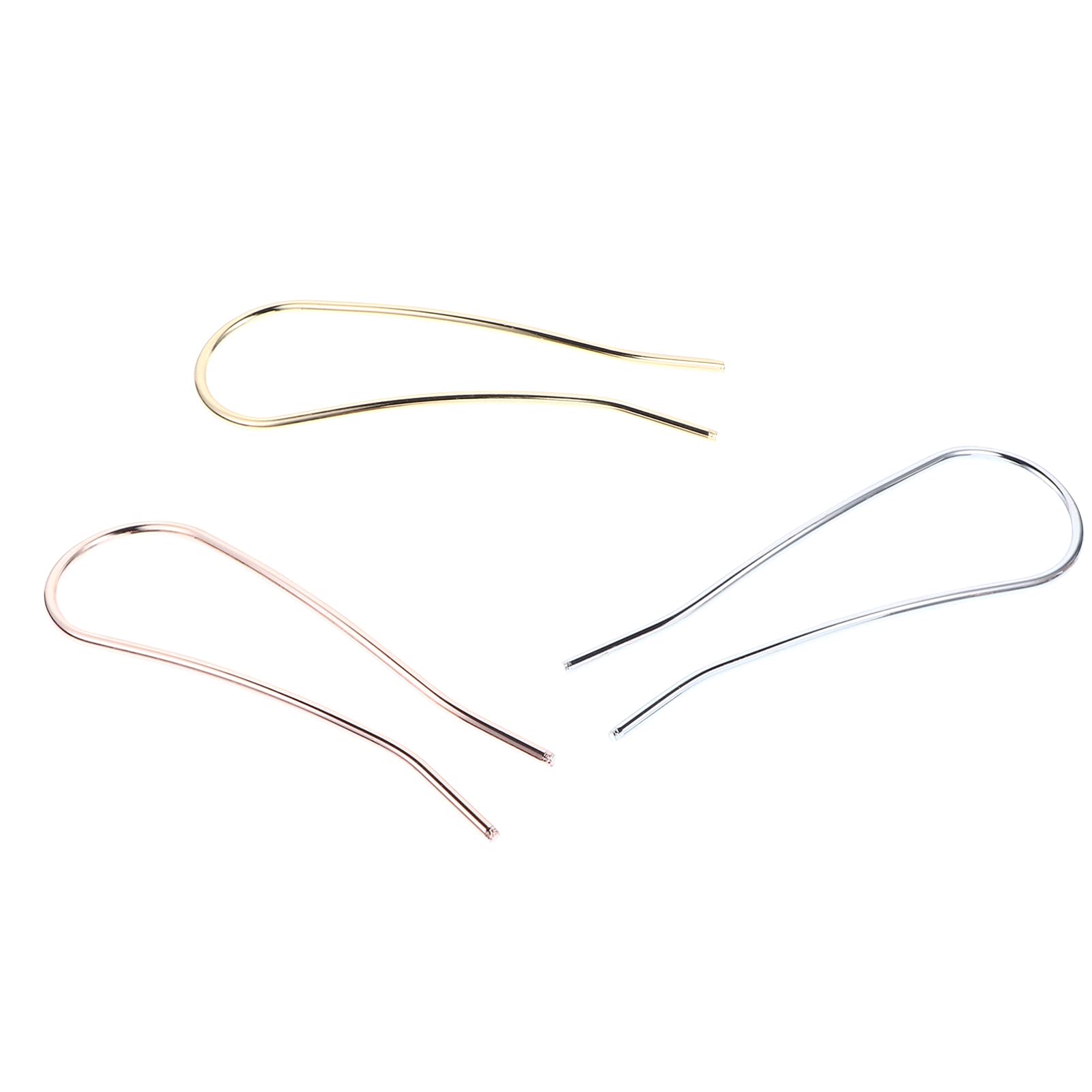 Lurrose 3pcs Metal U Shaped Hair Pins U Shape Hair Forks French Hairpin Alloy Chignon Pins Hair Stick Hair Comb Hair Accessories for Women Girls