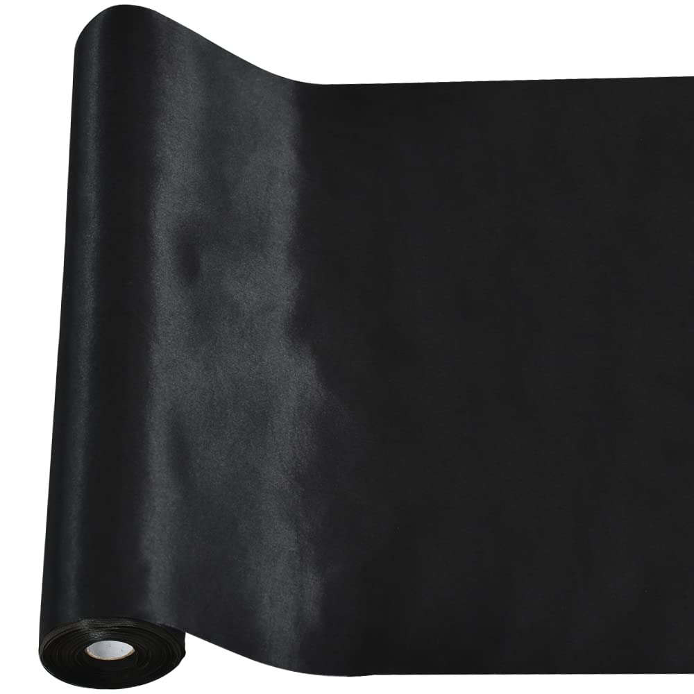 TONIFUL Wide Satin Ribbon-for Gift Wrapping Christmas Tree Halloween Thanksgiving Car Chair Pageant Sashes Grand Opening Festival Party Decor-Black Ribbon-12 Inch X 11yds — image 1