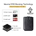 Phone Card Holder RFID Blocking Sleeve, Pu Leather Back Phone Wallet Stick-On Pull up 5 Card Holder Universally Pocket Covers Credit Cards Cash for iPhone/Android/Samsung/ Smartphones.Black (Black)