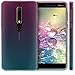 kwmobile Case Compatible with Nokia 6.1 (2018) - Case Transparent Gradient Phone Cover - Bicolor Dark Pink/Blue/Transparent