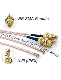 Conjunto de 2 Omni direccional WiFi largo alcance Dual Band Antena 2.4 5Ghz 802.11 N b g y 2 U. FL Mini PCI a RP SMA hembra RF Pigtail Cable de antena WIFI (Kit para tarjetas de routers, Mini PCIe)