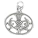 Corinna-Maria 925 Sterling Silver Oval Scottish Thistle Charm