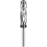 SpeTool Double Bearing Spiral Flush Trim Router Bit 1/4 Inch Shank 1/2 Inch Cutting Diameter, Carbide Compression Bit Top and