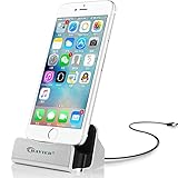 iPhone Charger Dock,BAVIER® iPhone Desk Charger,Charge and Sync Stand for iPhone 5s iPhone 6 iPhone 6s plus,iPhone Charger Station,Charge cradle,desktop iphone charger (silver)
