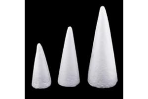 3x Styrofoam Cone Polystyrene Foam for DIY Crafts Xmas Tree Decor