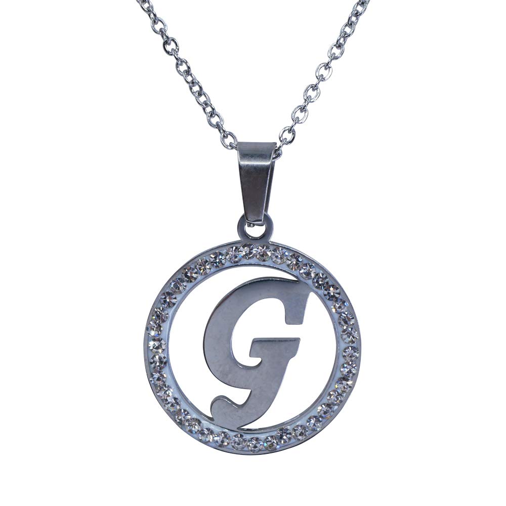 Sincerelyforyou - 18th Birthday Gifts Initial Capital Letter Necklace Stainless Steel Alphabet Pendant Personalised Sixteen Birthday Gifts For Women (B) Silver (G)
