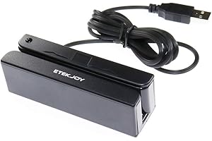 ETEKJOY USB 3-Track Magnetic Stripe Card Reader POS Credit Card Reader Swiper MagStripe Swipe Card Reader ET-MSR90