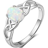 Jude Jewelers Stainless Steel Celtic Knot Oval Shaped Created Fire Opal Wedding Engagement Anniversary Ring