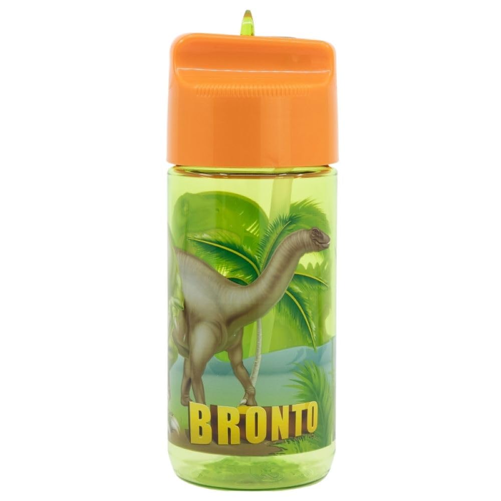Dinosaur Characters Childrens Tritan Reusable Drinking Bottle 430ml - Holiday, Back to School Lunch Kids BPA free Plastic (Dinosaur)