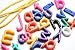 Lowercase Alphabet Lacing Beads Busy Bag - Perfect Fine Motor Learning Activity for Toddlers and Preschoolers. Sort by Shape and Color, Large Beads