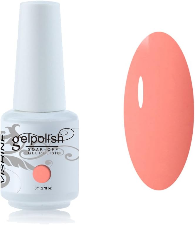 Vishine Brand Nail Varnish Gloss Polish 8ml Bottle UV Gel Polish Nail Manicure Lacquer Coral #121, 121 - 8ml, 8 ml (Pack of 1)