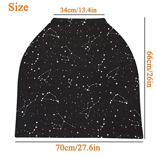 Nursing Cover, Baby Car Seat Canopy Soft Breathable Stretchy Infant Carseat Covers, Mom Breastfeeding Scarf Shawl Lightweight Cotton for Stroller,High Chair, Shopping Cart,Shower Gift for Girls Boys - Thumbnail 6