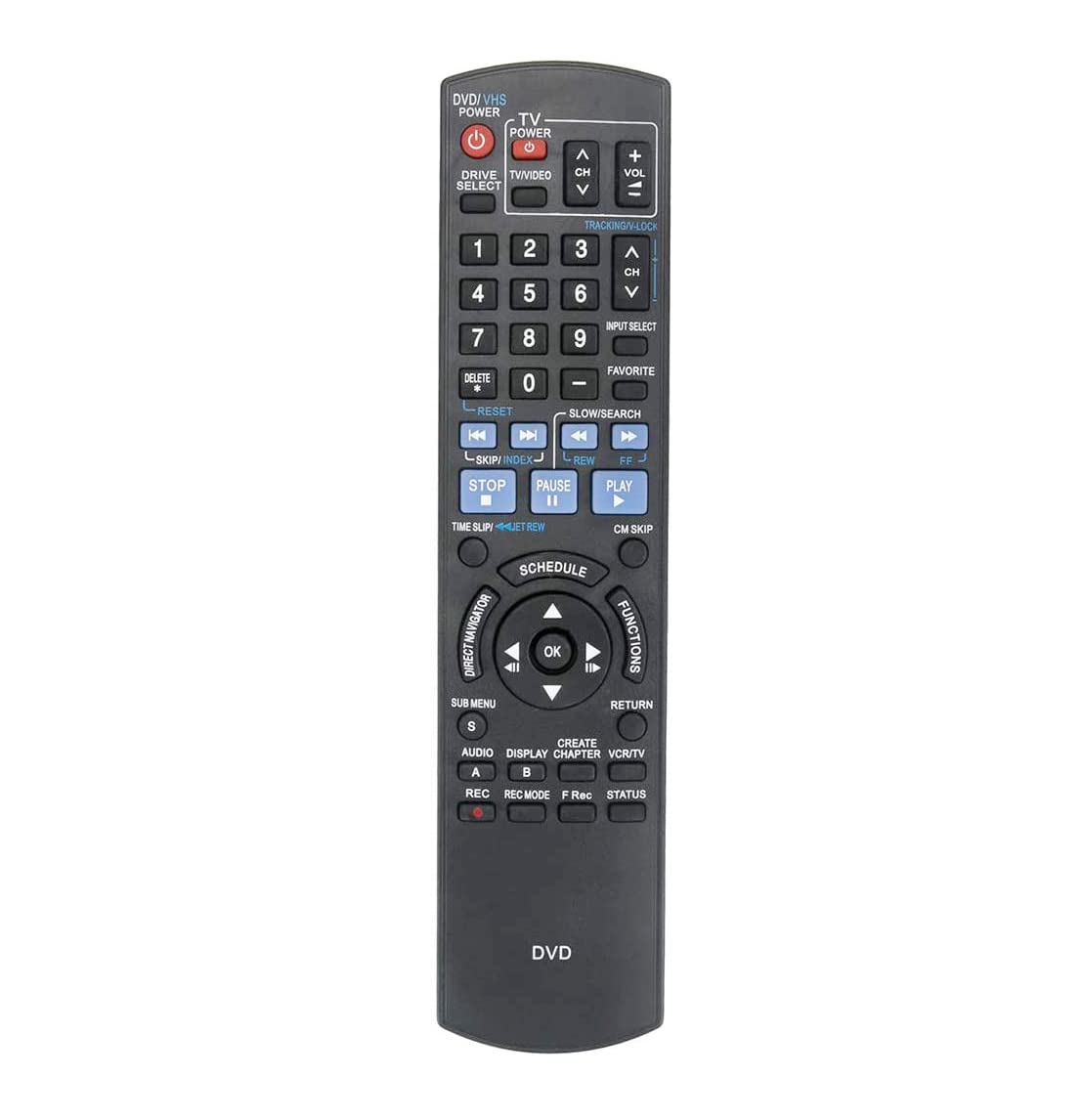 AULCMEET N2QAYB000197 Replacement Remote Control Compatible with Panasonic Audio CD/DVD Blu-Ray Player DMR-EZ485 DMR-EZ48VK DMR-EZ485VK DMR-EZ485V DMR-EZ48 DMR-EZ48V
