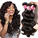 Dinoce Compatible with Longqi Beauty Brazilian Body Wave Remy Hair 3 Bundles, 100% Unprocessed Human Virgin Hair Body Wave 300g (16 18 20 Inch, Natural Color)