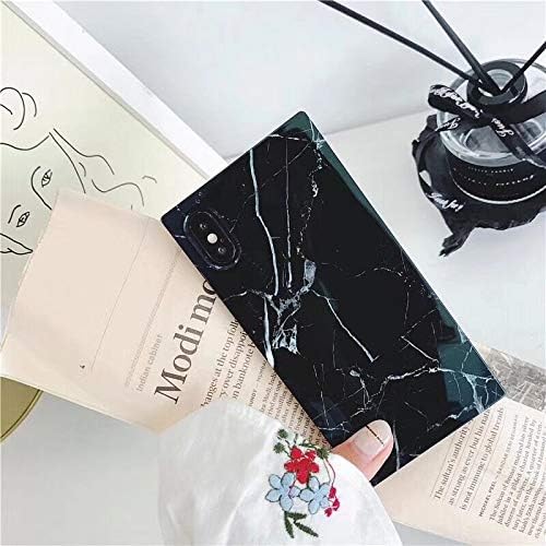 COCOMII Square Case Compatible with iPhone Xs Max - Slim, Glossy, Natural Patterns, Timeless Marble, Easy to Hold, Anti-Scratch, Shockproof (Black)