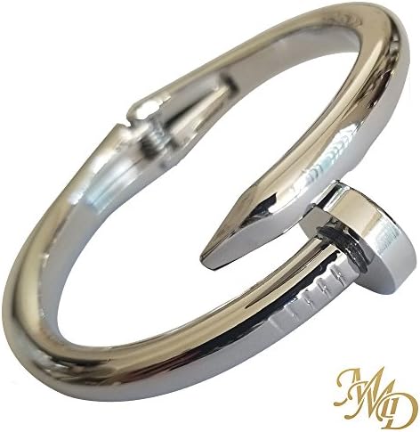 Mishael Martinez Love Nail Bracelets Cuff Bangles for Women & Men Available in Gold Silver Rose