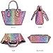 CMK Trendy Kids My First Shinny Glitter Rainbow Purse for Little Girls Toddlers Mini Tote with Poms (80003_Rainbow), Small