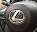 Eppar New Carbon Fiber Steering Wheel Logo Sticker for Lexus IS250 IS350 IS300h 2013-2015 (Black)