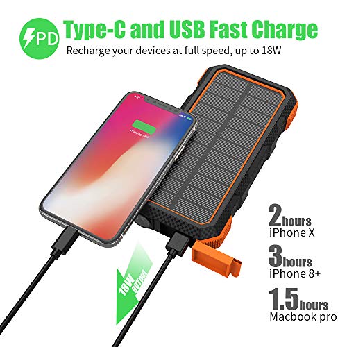 Portable Phone Charger XDRAGON 24000mAh Solar Phone Charger Power Bank