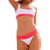 TOPKEAL Women Swimsuits Push-Up Padded Solid Backless Bra