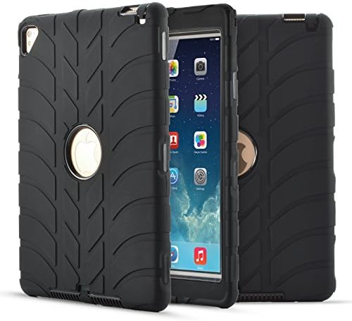 iPad Pro 9.7" Case Ceslysun(TM) 3 In1 Hybrid Shockproof Protective Cover Case Heavy Duty Armor Defender Protective Case for Apple iPad Pro 9.7 Released 2016 (Black/Black)