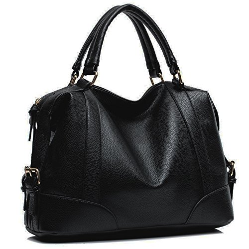 Hynes Victory Womens Luxury Hobo Handbag (Black2)