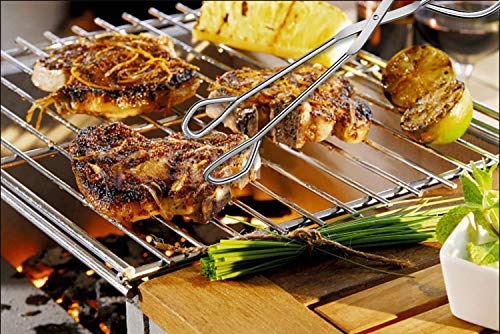 Food Tongs, Hiash Heavy Duty Stainless Steel Kitchen Tongs for BBQ, Barbecue, Cooking, Scissors Tongs 9 Inch & 11 Inch (Set of 2)