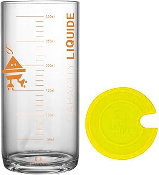 Tamume Milchglasbecher Und Becher Mit Massen Glas Mit Massangaben Und Silikondeckel Gelb Amazon De Kuche Haushalt