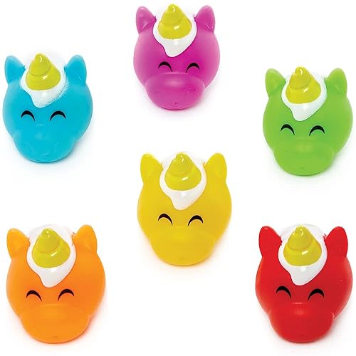 Baker Ross FC944 Rainbow Unicorn Water Squirters - Pack of 6, Toys for Kids, Kids Party Bag Fillers, Bath Toys
