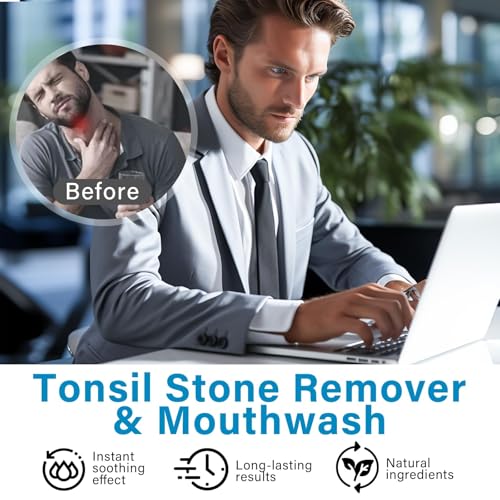 LBOYLOVE® Tonsil Stone Mouthwash, Tonsil Stone Remover Helps Remove Stones, Eliminate Bad Breath, Soothe Throat & Relieve Dry Mouth